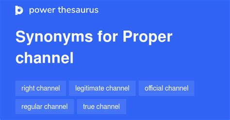 proper channels synonym